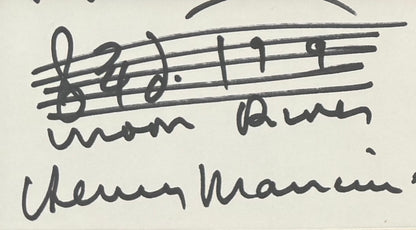 Henry Mancini, Film Composer, Hand Signed Card Framed 25cm x 20cm Presentation & COA