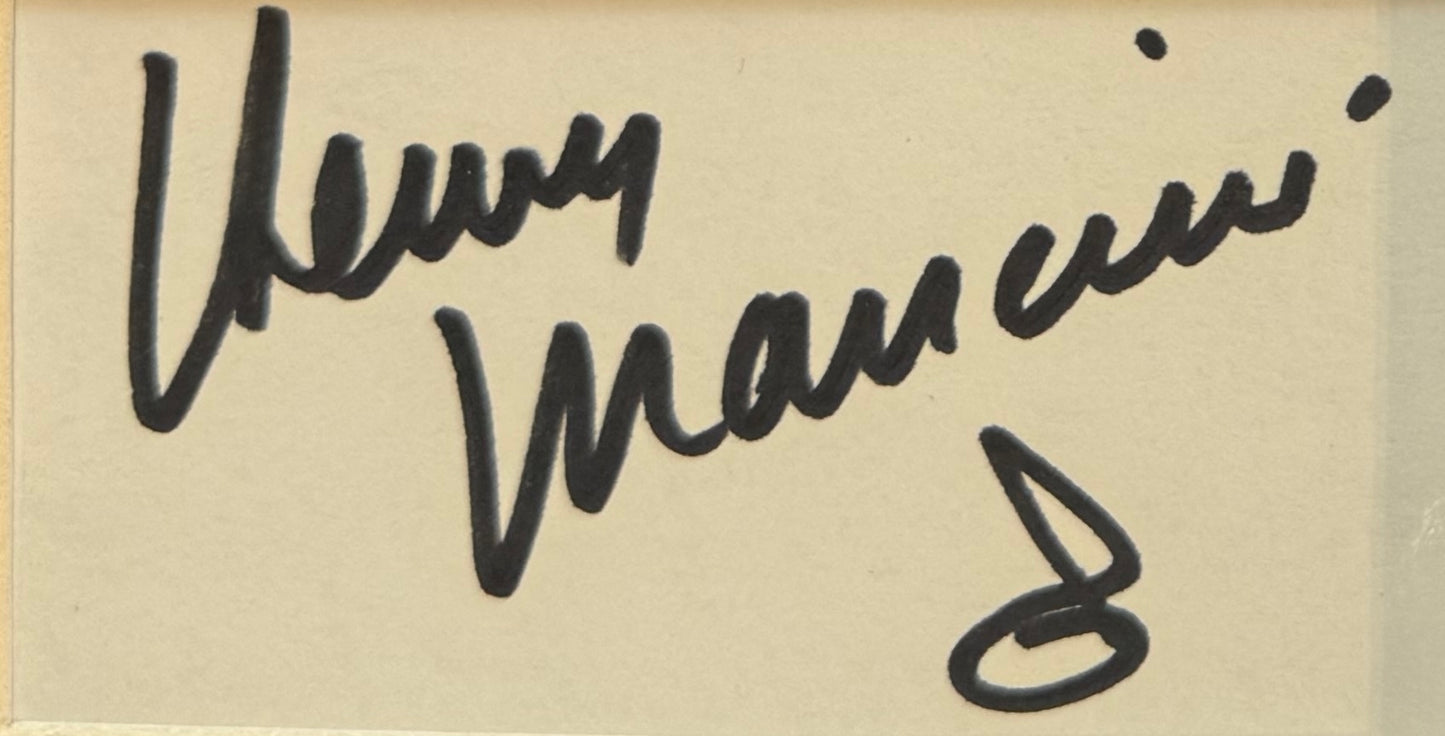 Henry Mancini, Film Composer, Hand Signed Card Framed 15cm x 10cm Presentation & COA