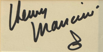 Henry Mancini, Film Composer, Hand Signed Card Framed 15cm x 10cm Presentation & COA
