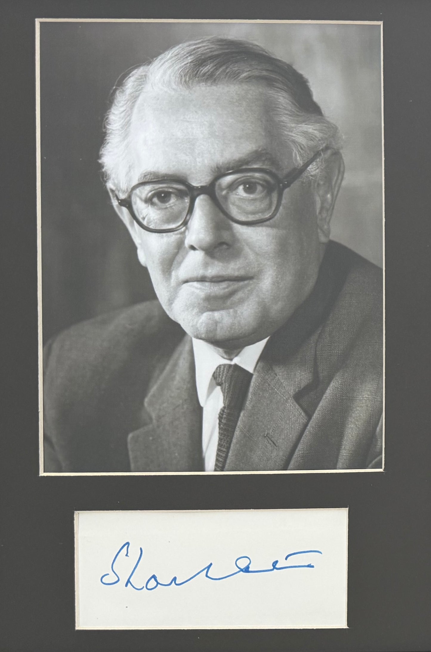 Edward A.A Shackleton, Former Labour Politician, Hand Signed Mounted Card & Photo with COA