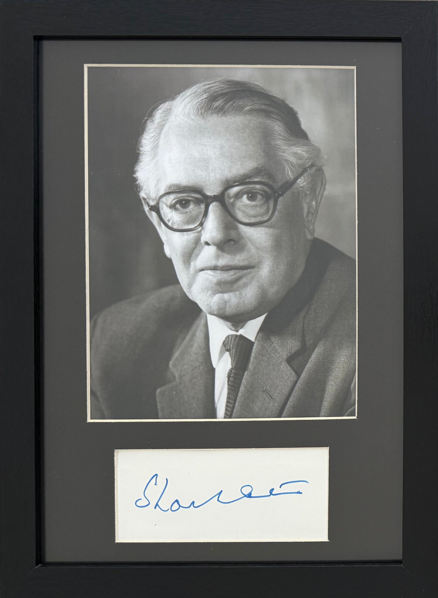 Edward A.A Shackleton, Former Labour Politician, Hand Signed Mounted Card & Photo with COA