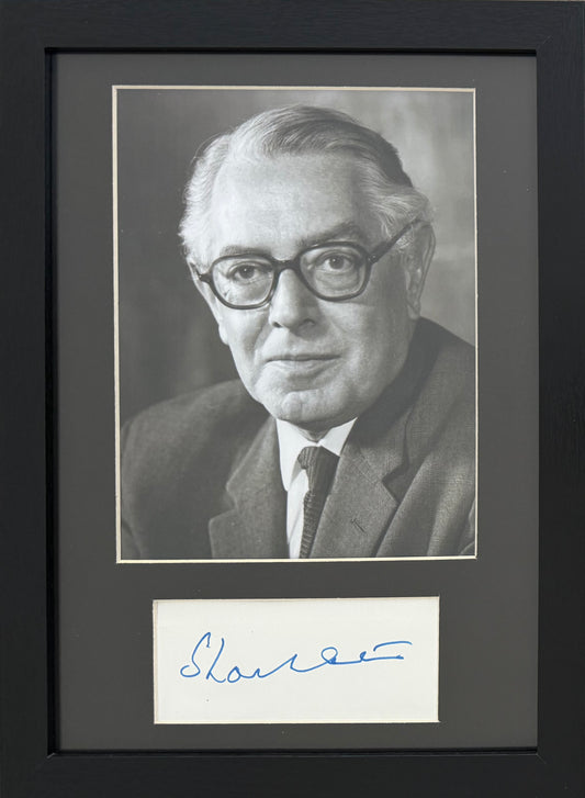Edward A.A Shackleton, Former Labour Politician, Hand Signed Mounted Card & Photo with COA