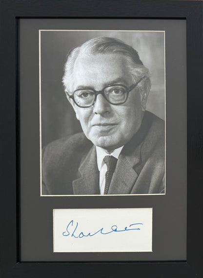 Edward A.A Shackleton, Former Labour Politician, Hand Signed Mounted Card & Photo with COA