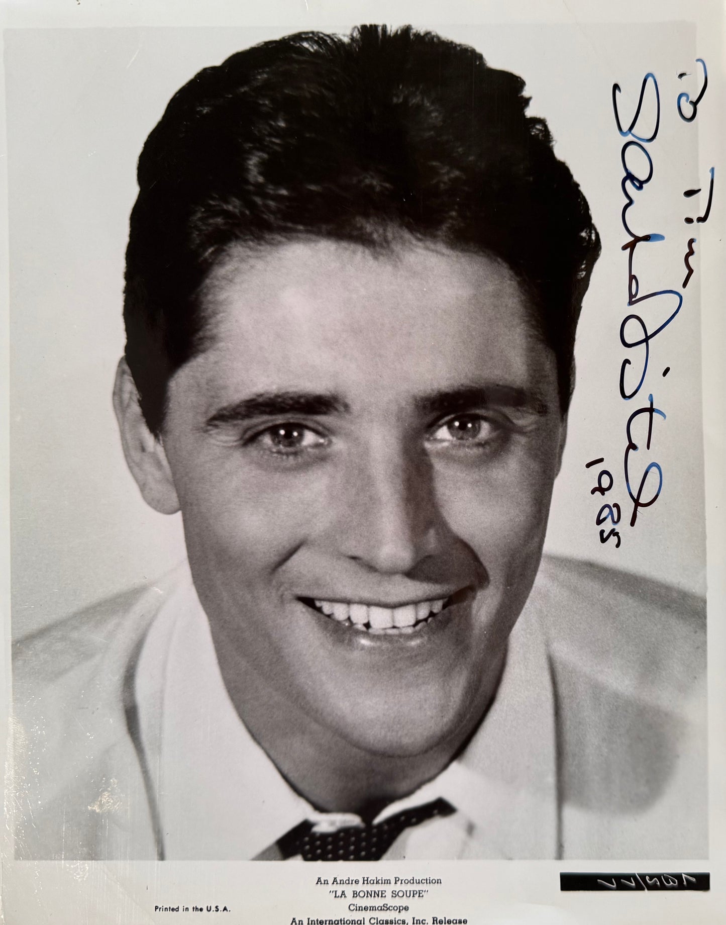 Sacha Distel, Singer, Musician, Hand Signed 25cm x 20cm Photo & COA