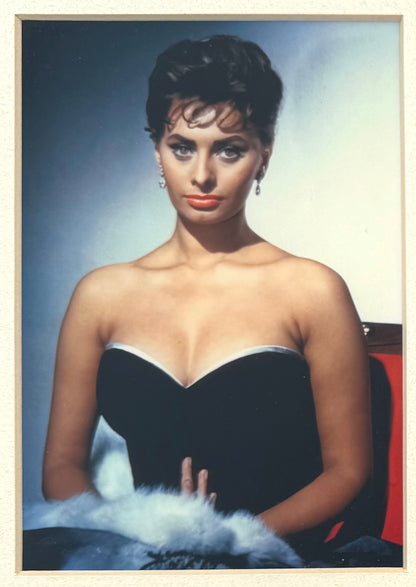 Sophia Loren, Guaranteed Hand Signed Card Presentation, Framed (30cm x 20cm) & AFTAL Member COA