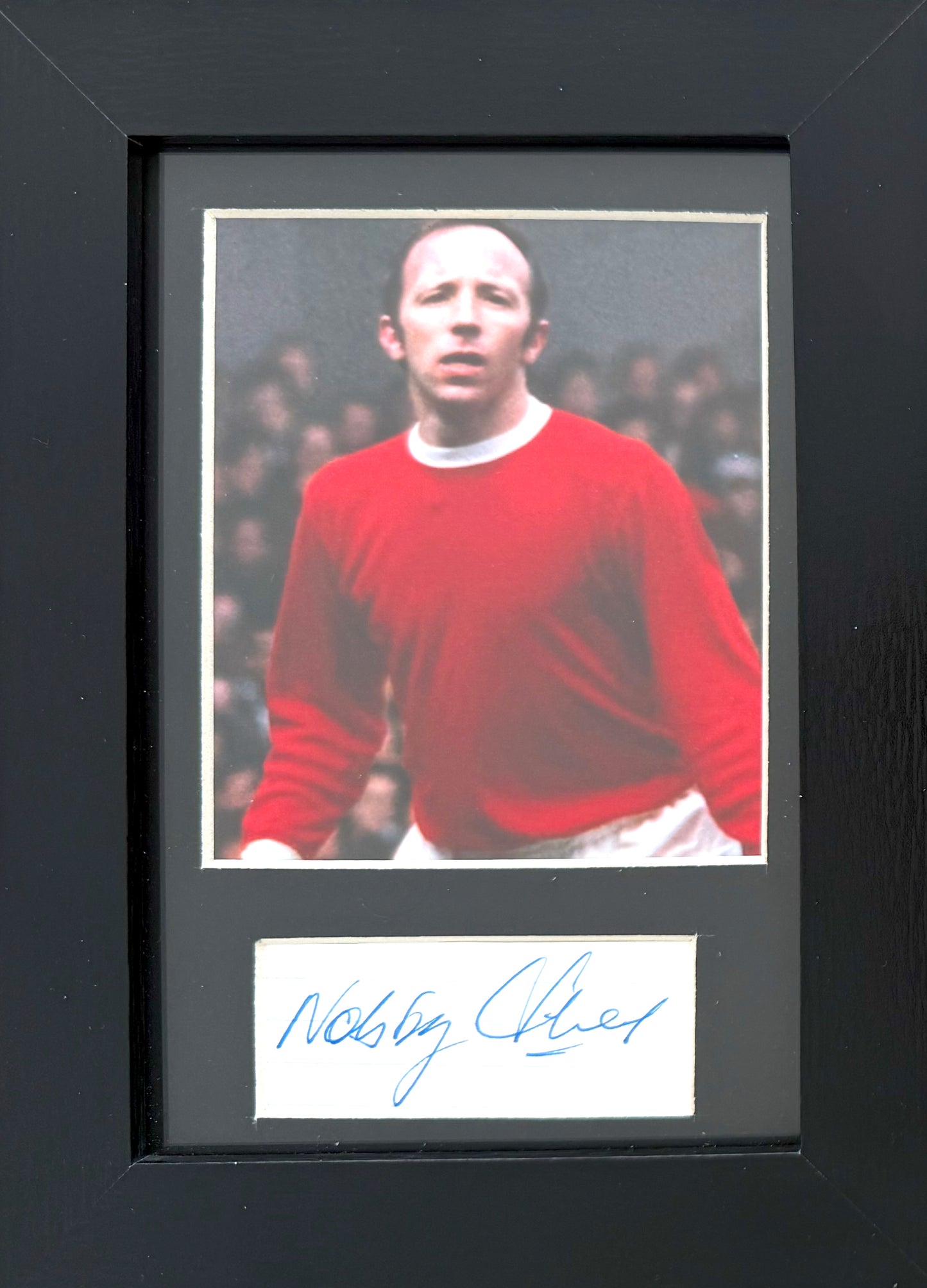 Nobby Stiles, England, Manchester United Legend, Hand Signed Framed Card Presentation & COA