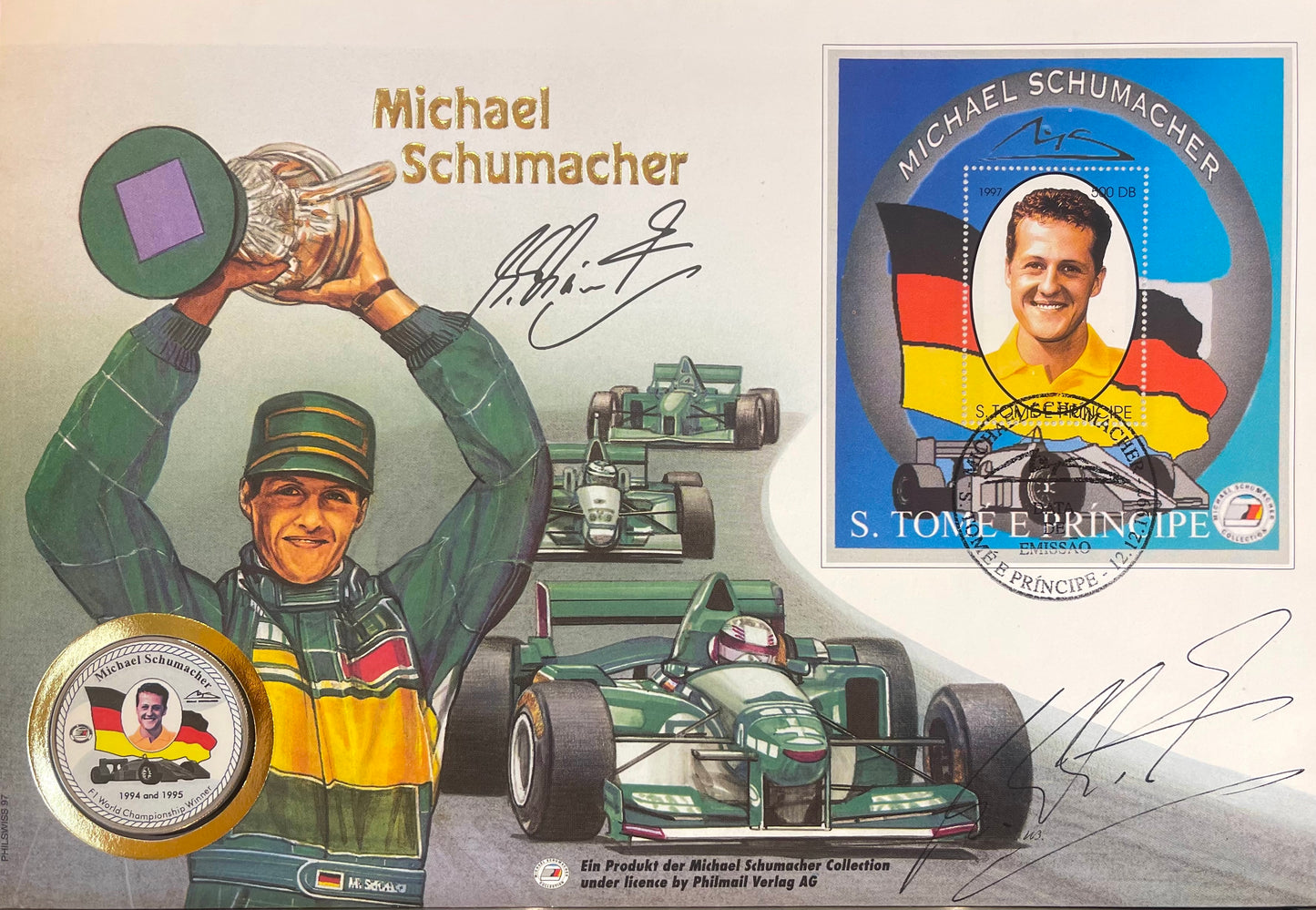 Michael Schumacher Hand Signed First Day Cover (FDC) Presentation With COA