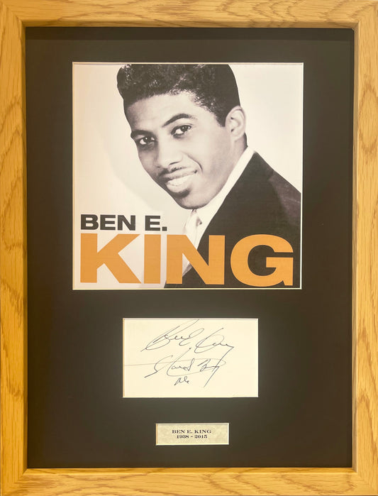 BEN E. KING HAND SIGNED FRAMED CARD PRESENTATION WITH COA