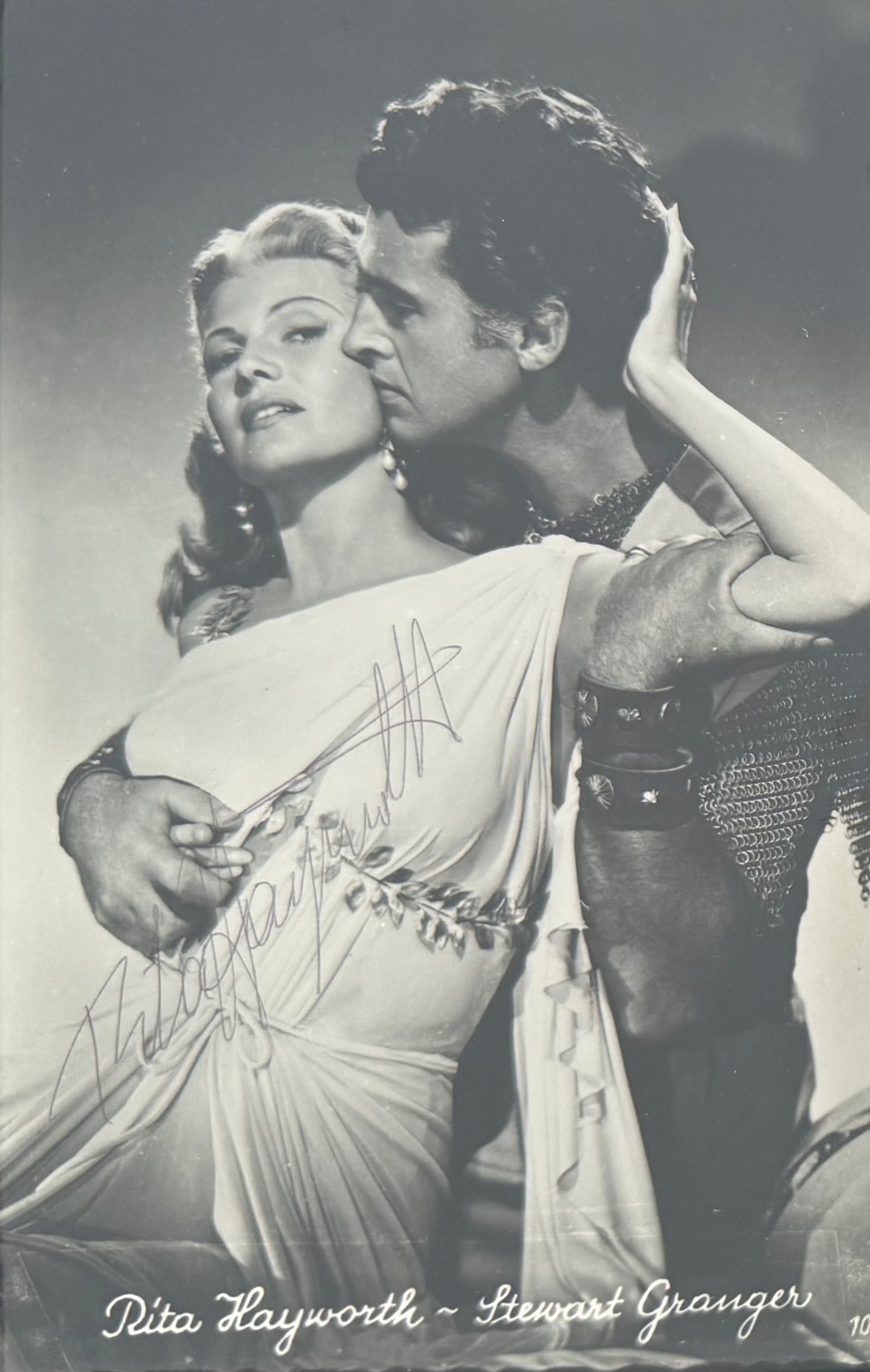 Rita Hayworth, Hollywood Actress, Hand Signed Framed Postcard & COA
