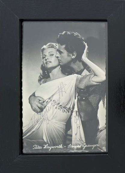 Rita Hayworth, Hollywood Actress, Hand Signed Framed Postcard & COA