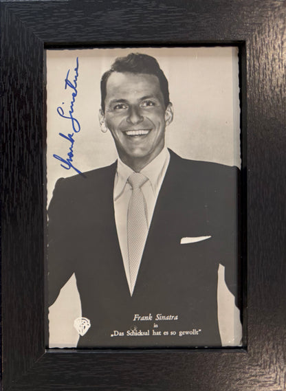 Frank Sinatra Hand Signed Framed (15cm x 10cm) Postcard Presentation & COA