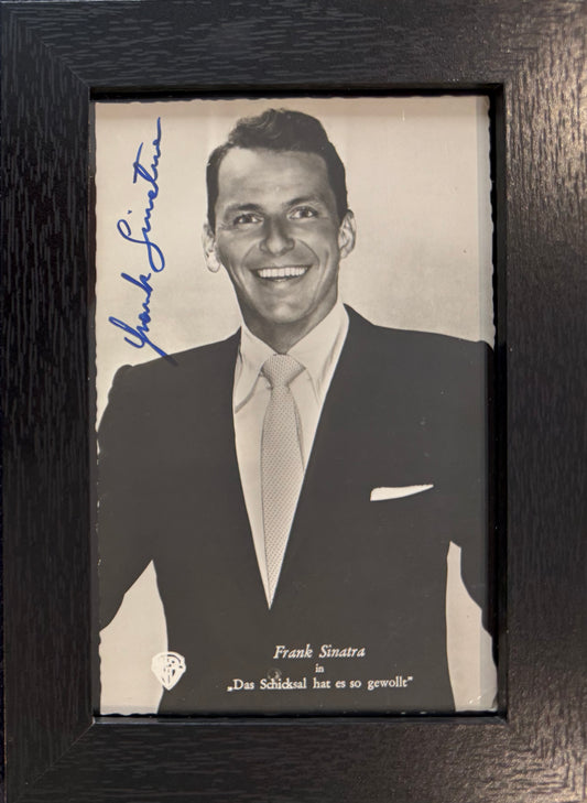 Frank Sinatra Hand Signed Framed (15cm x 10cm) Postcard Presentation & COA