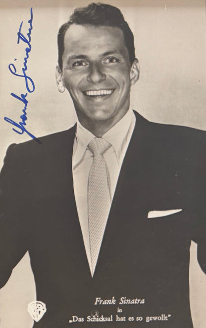Frank Sinatra Hand Signed Framed (15cm x 10cm) Postcard Presentation & COA
