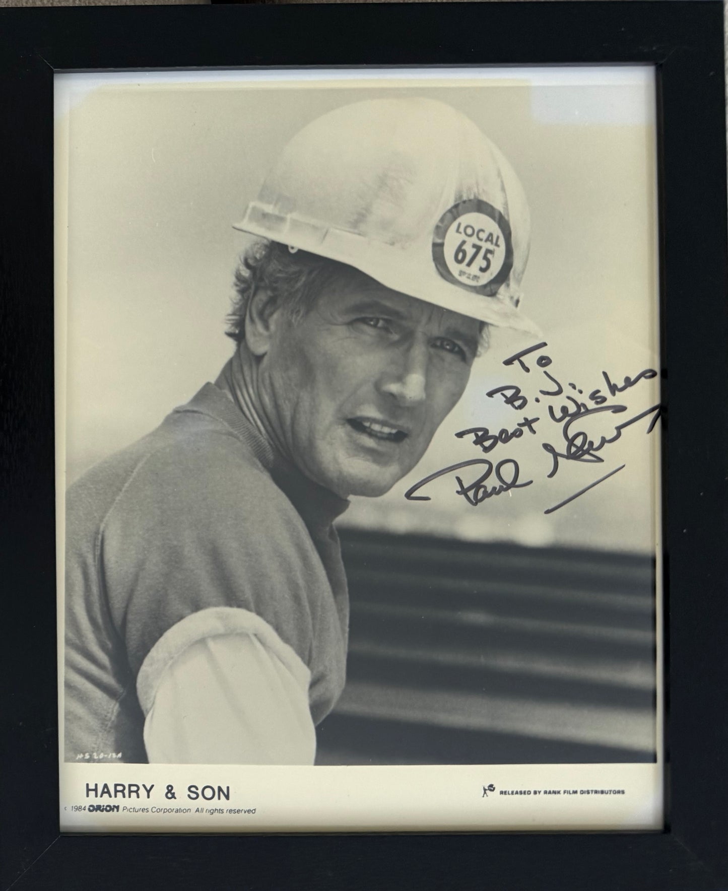 Paul Newman, Hand Signed Framed 'Harry & Son' Publicity Photo & COA