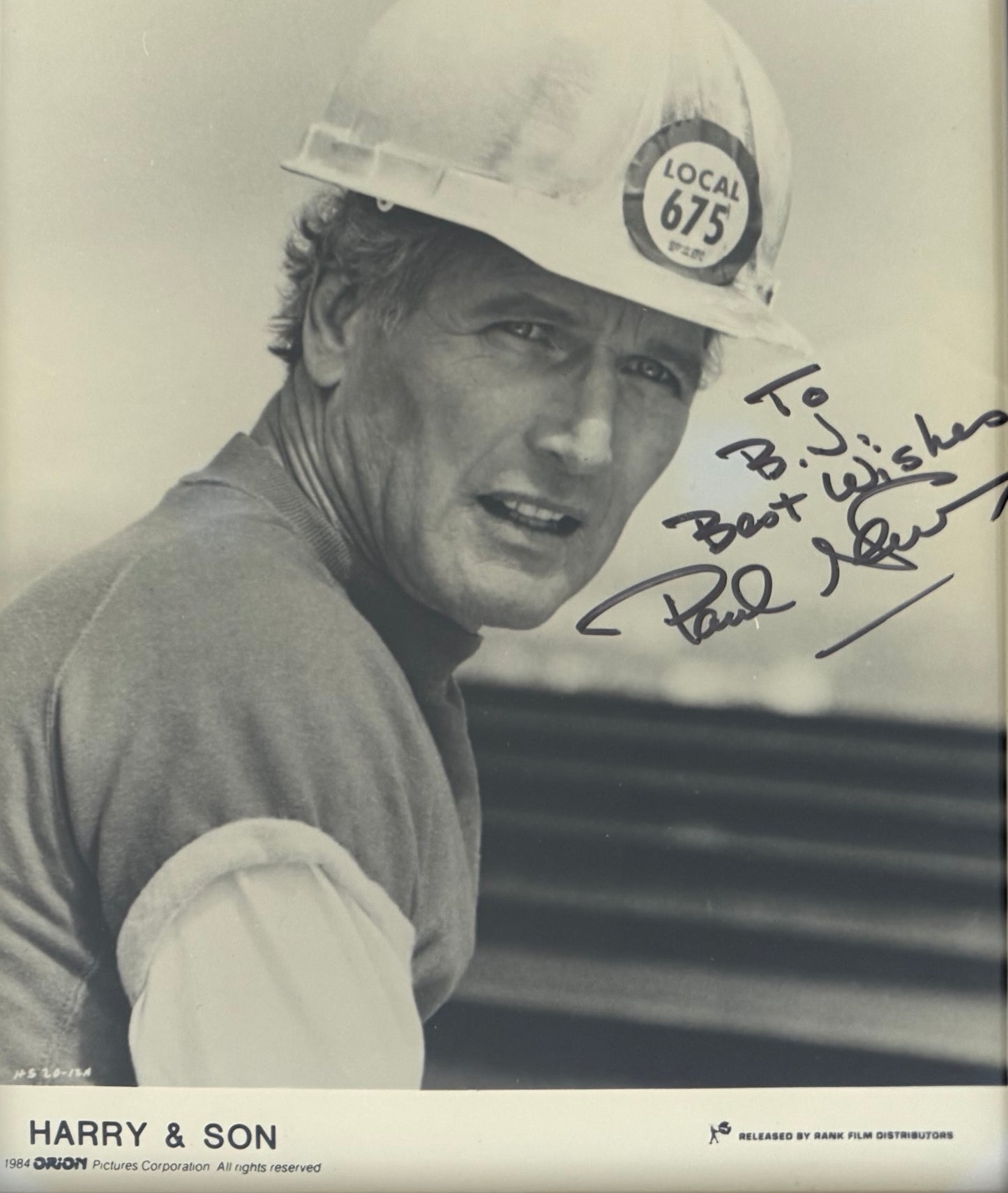 Paul Newman, Hand Signed Framed 'Harry & Son' Publicity Photo & COA