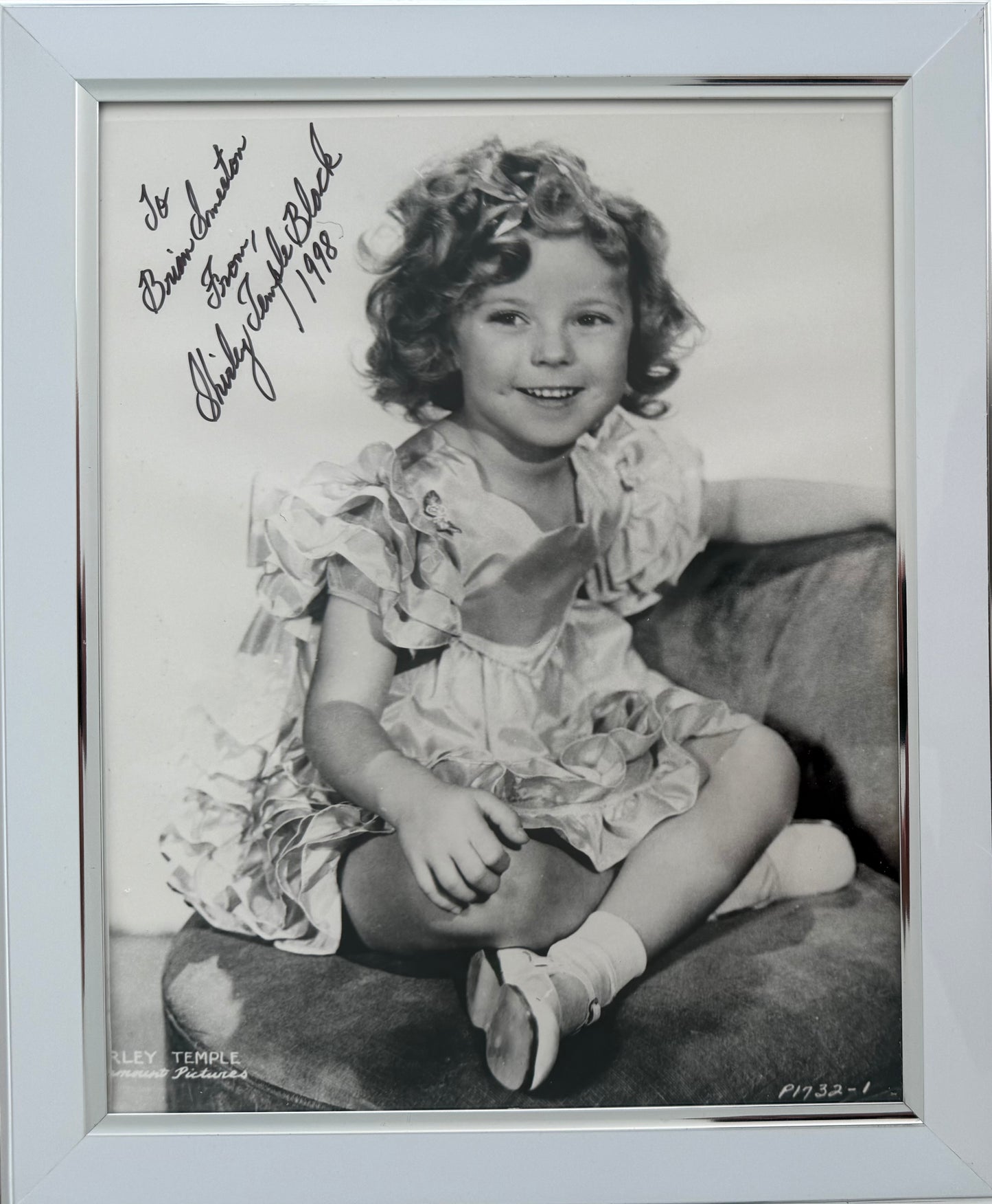 Shirley Temple 'Black', Hand Signed Framed 25cm x 20cm Photo With COA