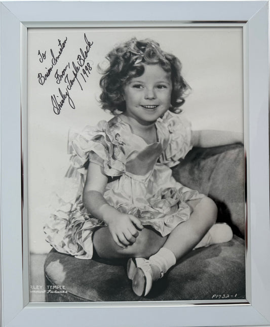 Shirley Temple 'Black', Hand Signed Framed 25cm x 20cm Photo With COA