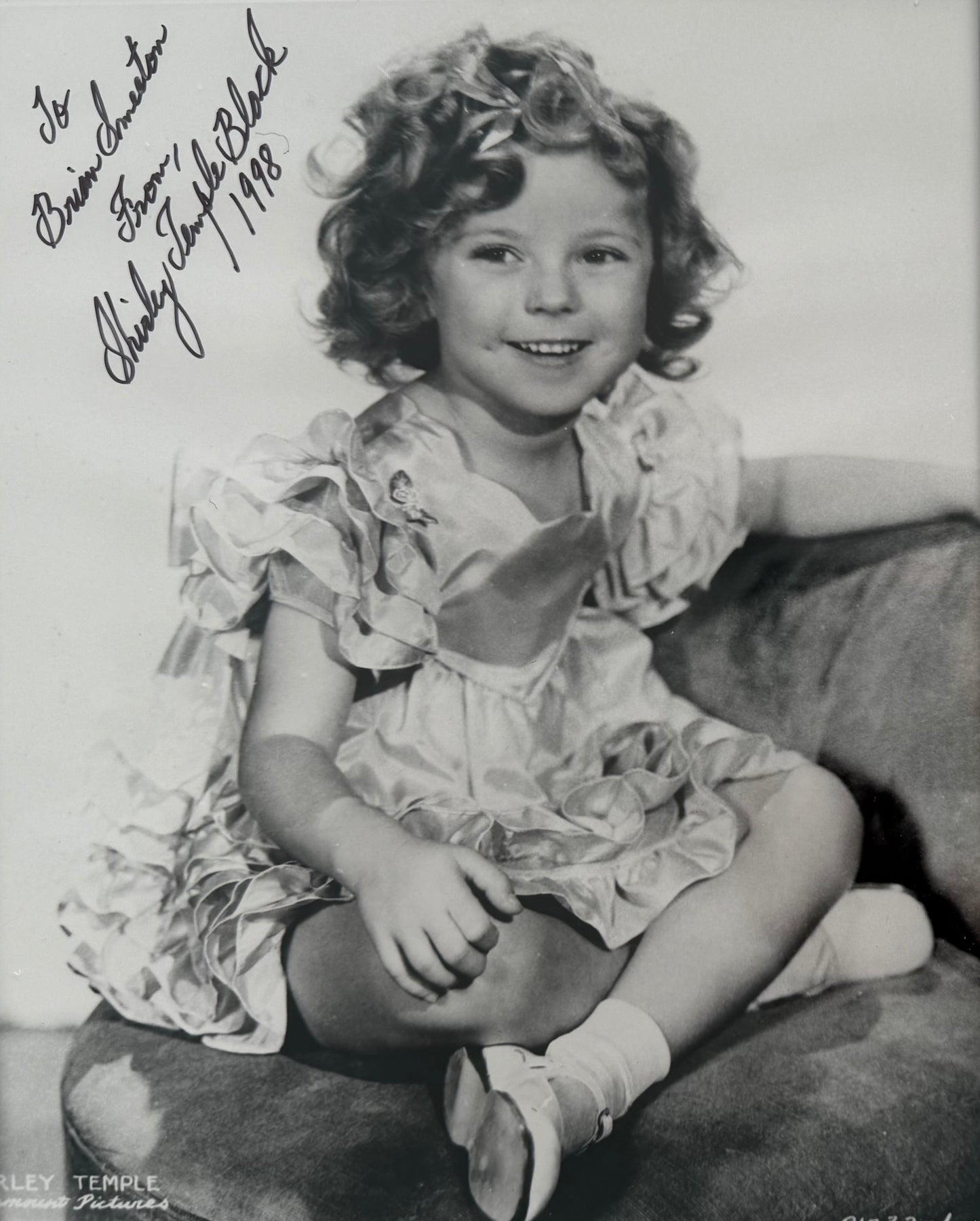 Shirley Temple 'Black', Hand Signed Framed 25cm x 20cm Photo With COA