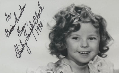 Shirley Temple 'Black', Hand Signed Framed 25cm x 20cm Photo With COA