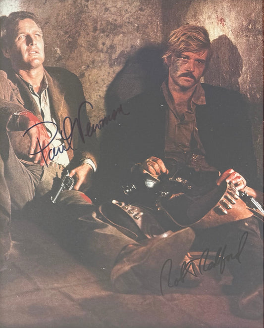 Paul Newman, Robert Redford, Dual Hand Signed Butch Cassidy And The Sundance Kid Photo & UACC COA