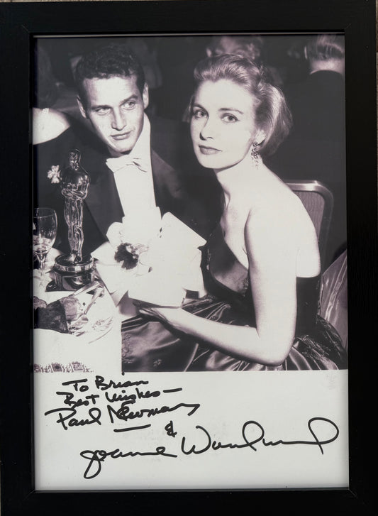Paul Newman, Joanne Woodward, Dual Hand Signed Framed Publicity Photo & COA