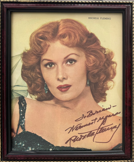 Rhonda Fleming, American Actress, Hand Signed Framed Photo & COA