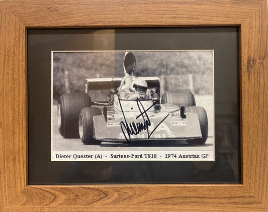 DIETER QUESTER FORMULA 1 HAND SIGNED PHOTO WITH COA