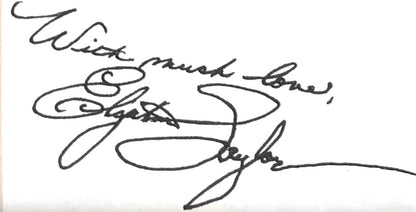 Elizabeth Taylor Genuine Hand Signed Card, With Mounted Photo Presentation & COA