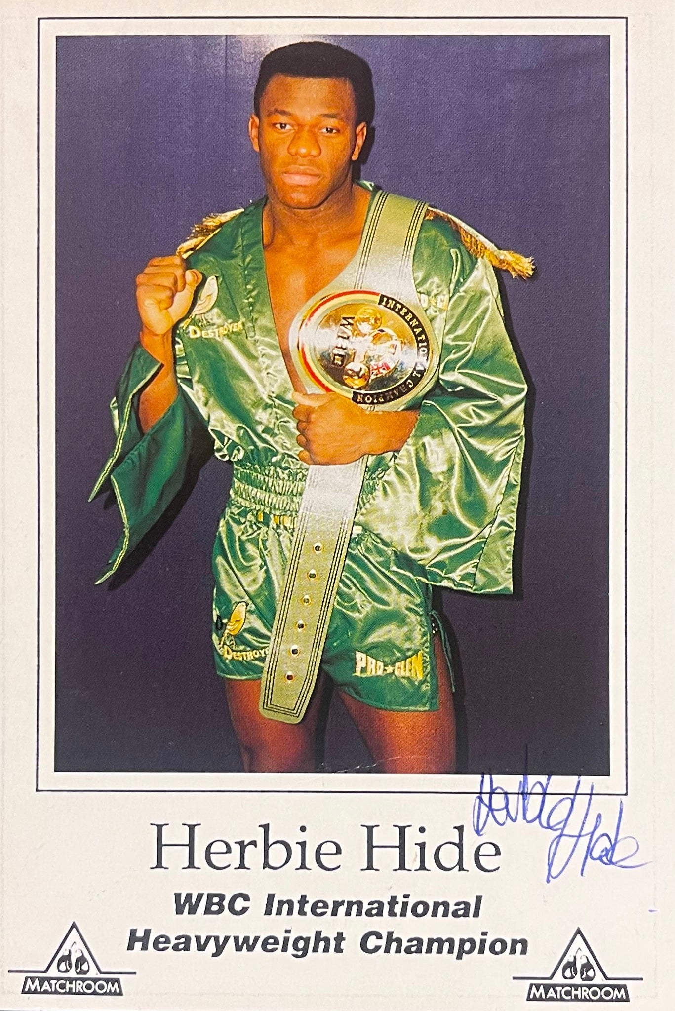 HERBIE HIDE FORMER WBO BOXING CHAMPION HAND SIGNED PHOTO WITH COA