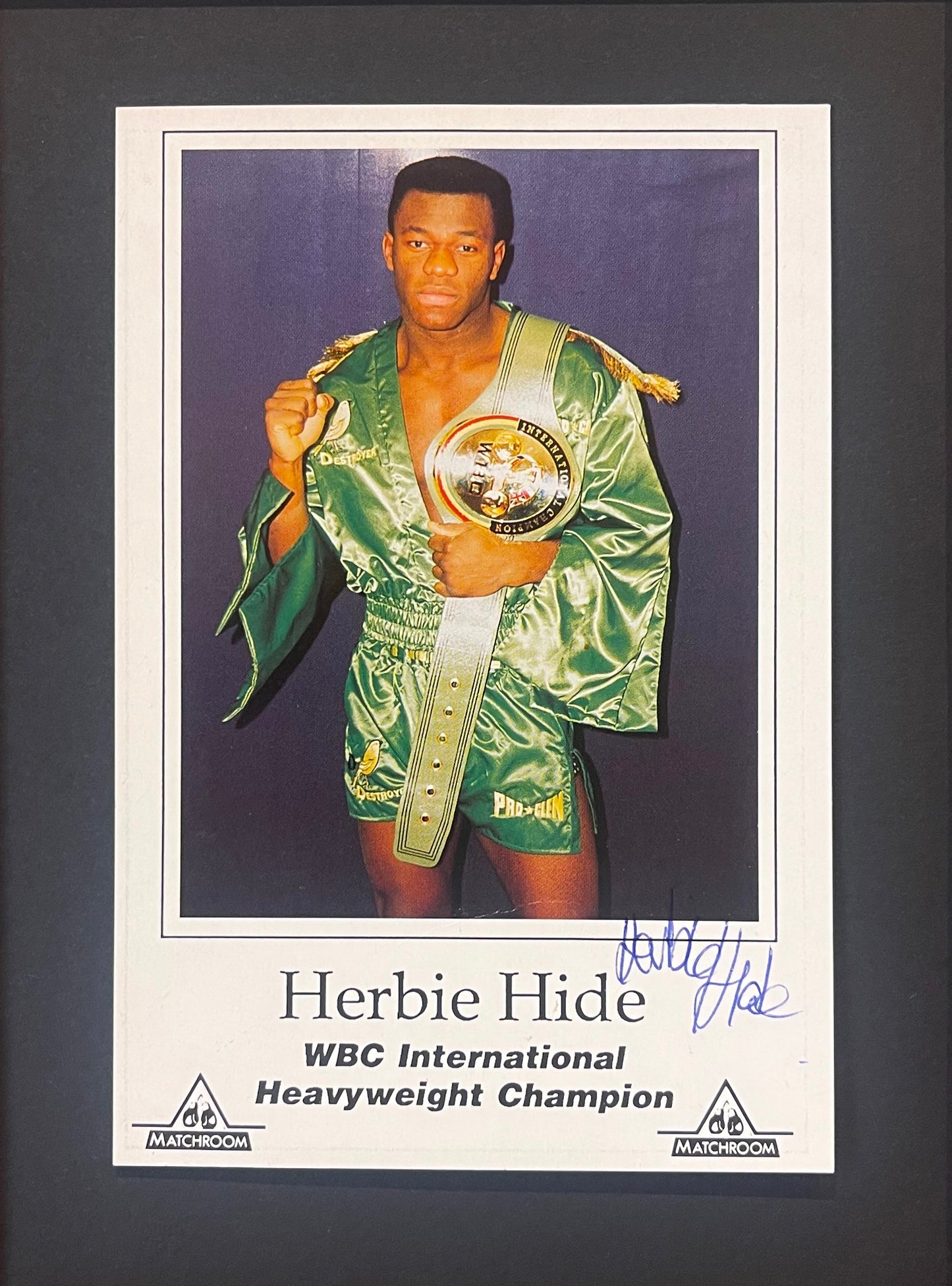 HERBIE HIDE FORMER WBO BOXING CHAMPION HAND SIGNED PHOTO WITH COA