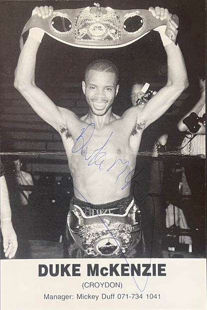 Duke McKenzie Former World Boxing Champion Hand Signed Photo & COA