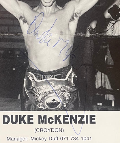 Duke McKenzie Former World Boxing Champion Hand Signed Photo & COA