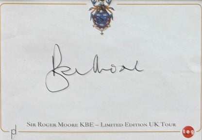 Roger Moore '007' James Bond Hand Signed Framed Card Presentation & COA