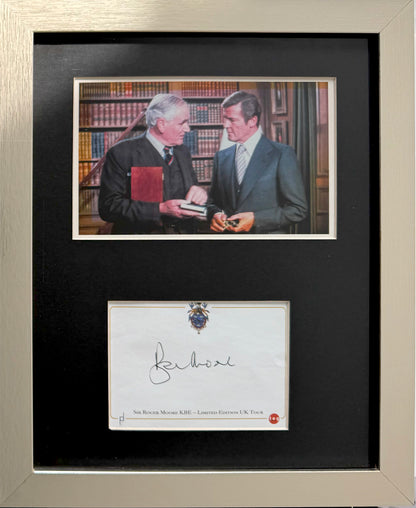 Roger Moore '007' James Bond Hand Signed Framed Card Presentation & COA