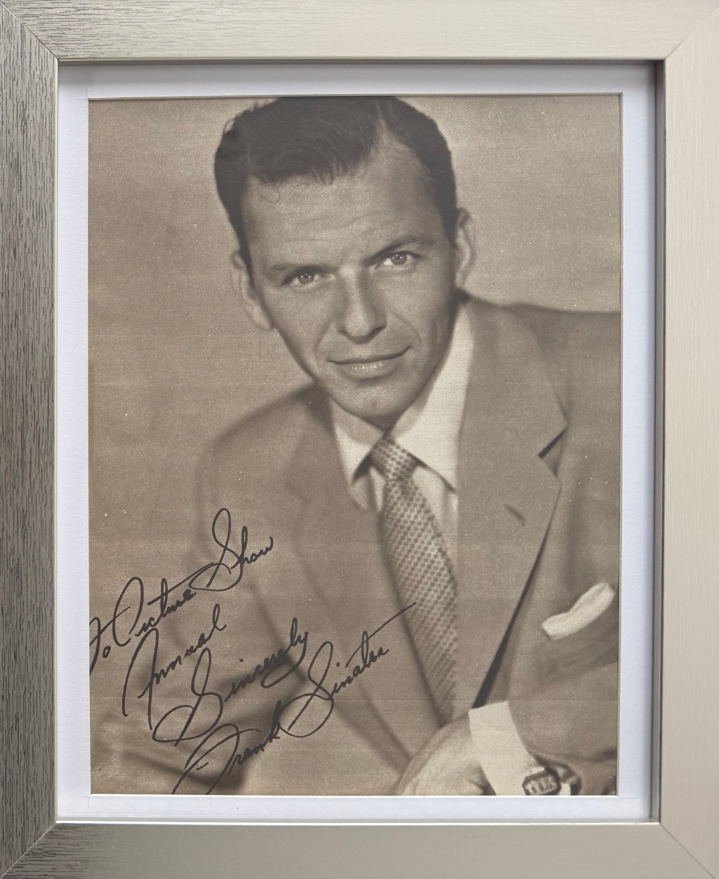 Frank Sinatra Hand Signed Framed (25cm x 20cm) Magazine Presentation & COA