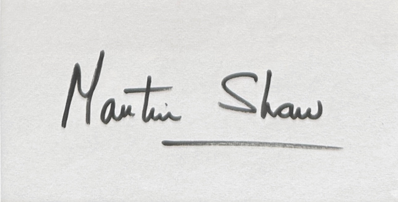 Martin Shaw, The Professionals, Hand Signed 40cm x 30cm Card Presentation & COA