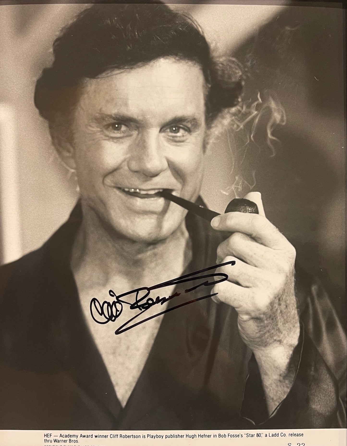 CLIFF ROBERTSON 'STAR 80' HAND SIGNED PROMO PHOTO WITH COA