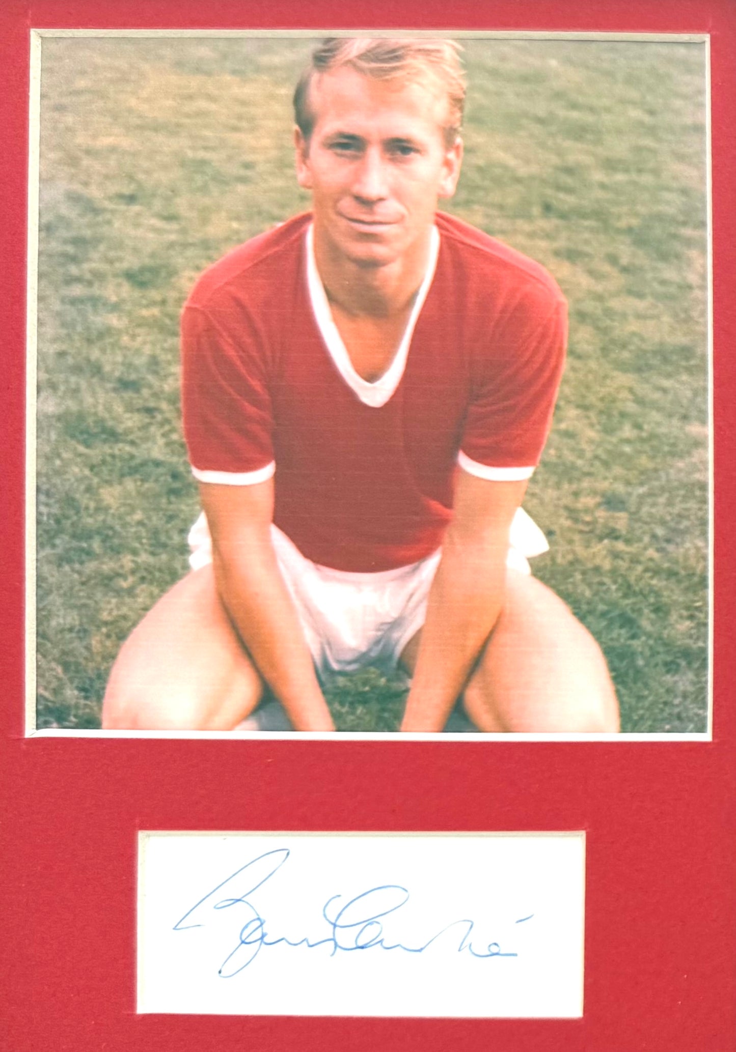 Sir Bobby Charlton, Manchester United Legend, Hand Signed Mounted Card Presentation & COA
