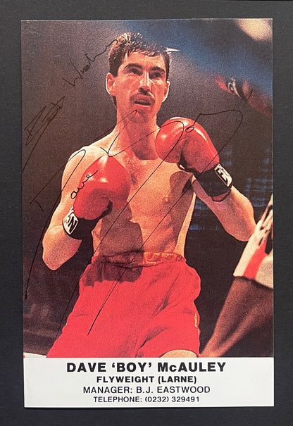 Dave Boy Mcauley World Boxing Champion Hand Signed Framed Photo With COA