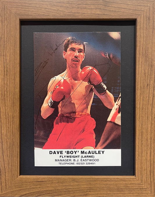 Dave Boy Mcauley World Boxing Champion Hand Signed Framed Photo With COA