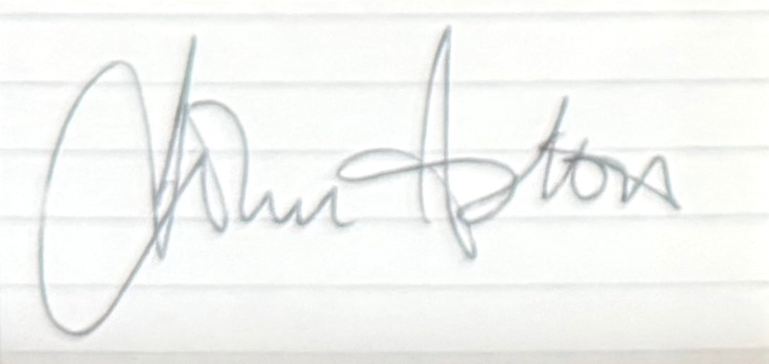 John Aston, Manchester United Legend, Hand Signed Mounted Card Presentation & COA