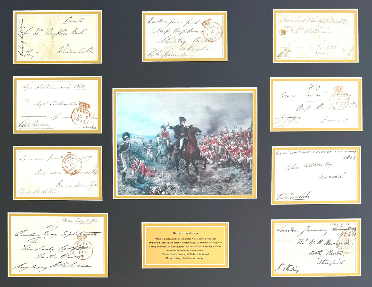 Duke of Wellington, Battle Of Waterloo, Hand Signed 63cm x 50cm Envelope Presentation & COA