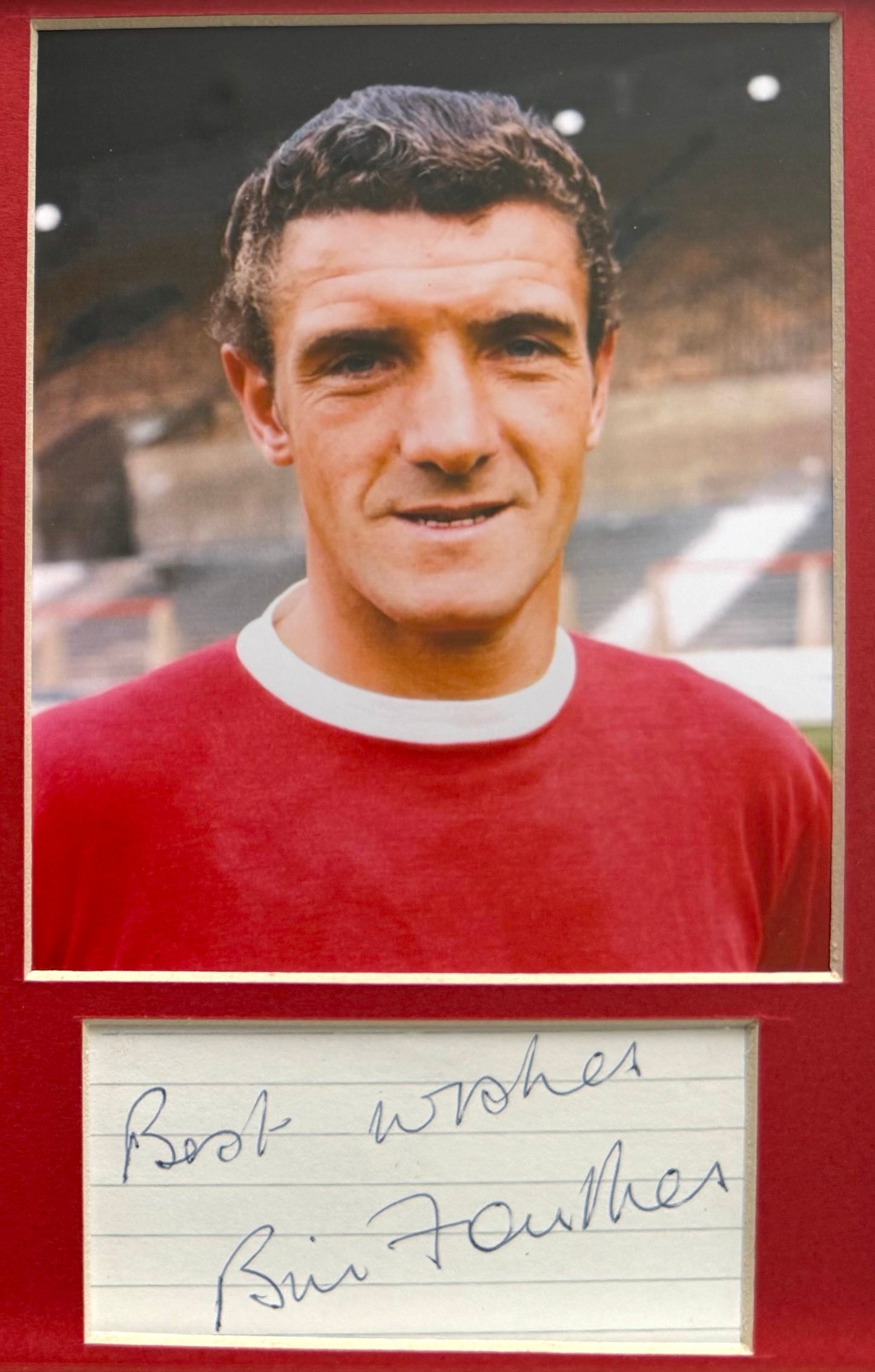 Bill Foulkes, Manchester United Legend, Hand Signed Mounted Card Presentation & COA