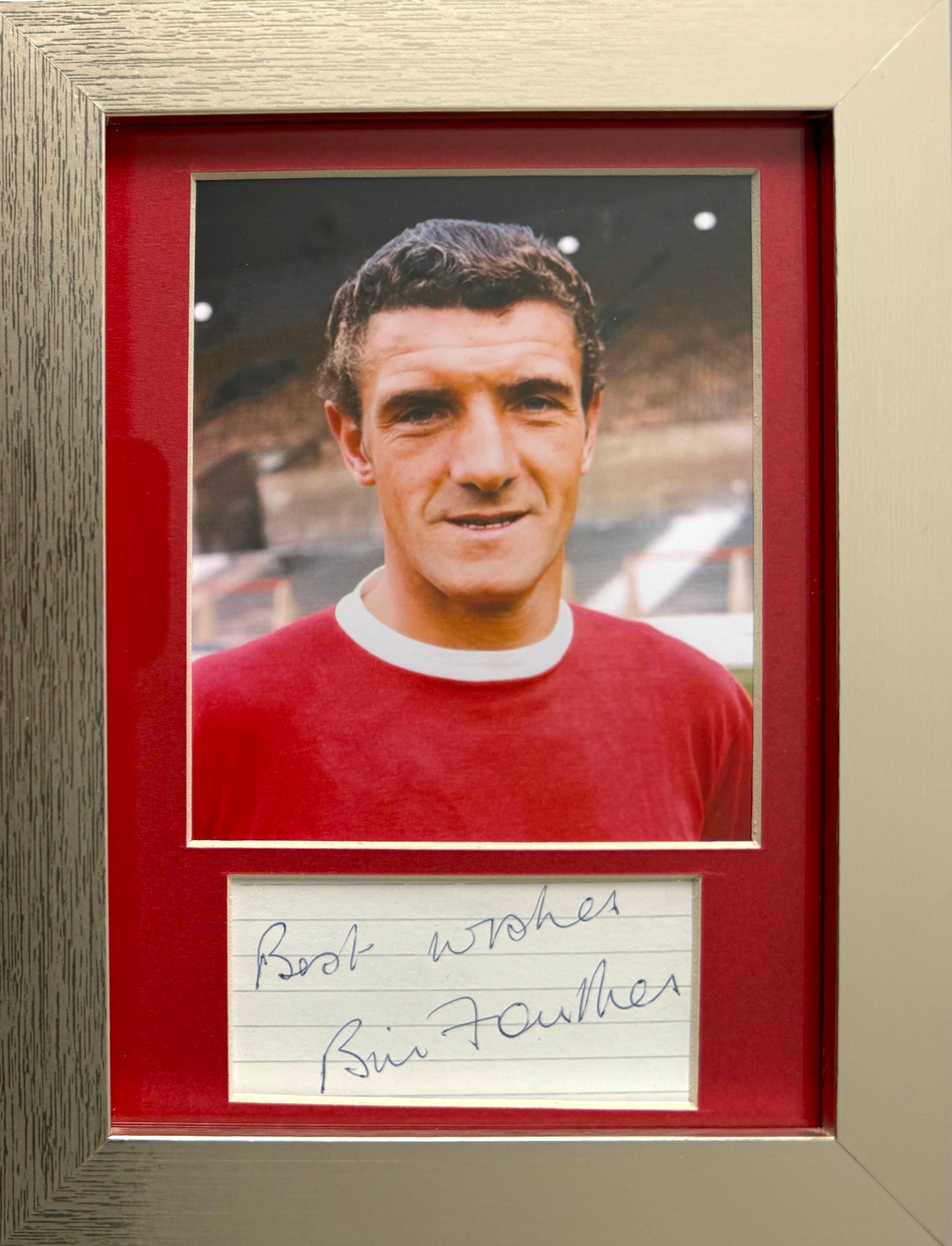 Bill Foulkes, Manchester United Legend, Hand Signed Mounted Card Presentation & COA