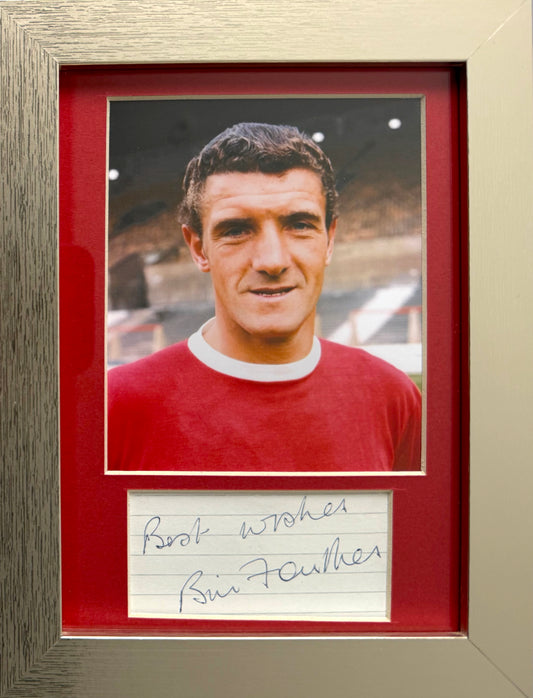 Bill Foulkes, Manchester United Legend, Hand Signed Mounted Card Presentation & COA