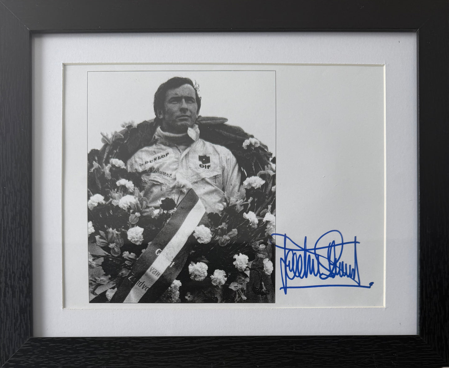 Sir Jackie Stewart, F1 World Champion, Hand Signed Framed 25x20cm Photo & COA