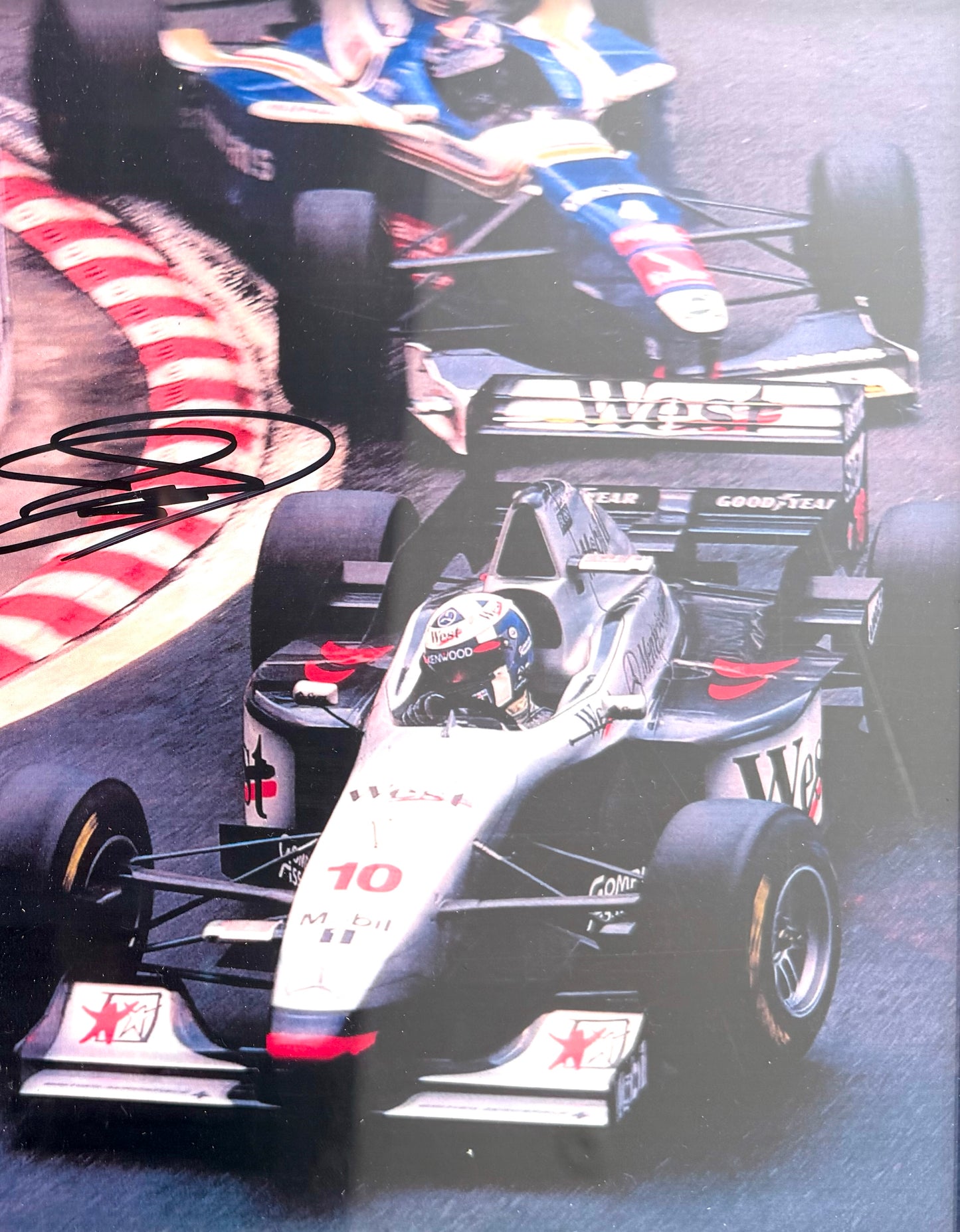 David Coulthard, F1 Driver, Hand Signed Framed 25cm x 25xm Image & COA