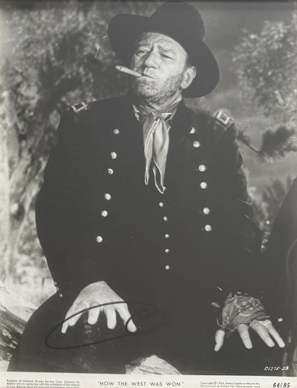 John Wayne, Hand Signed Framed 25cm x 20cm Original 'How The West Was Won' Photo & COA