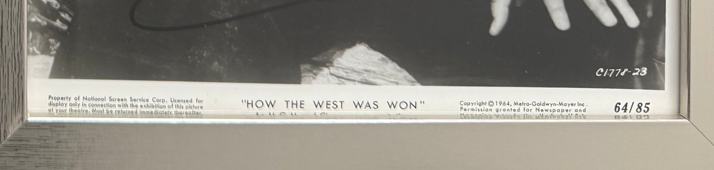 John Wayne, Hand Signed Framed 25cm x 20cm Original 'How The West Was Won' Photo & COA