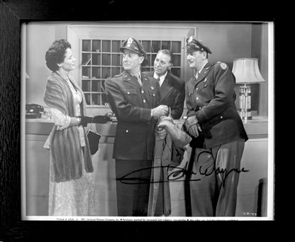 John Wayne, Hand Signed Framed 25cm x 20cm Original 'Jet Pilot' Photo & COA